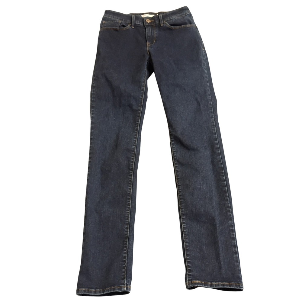 Levis Classic Mid Rise Skinny Jeans Womens 4L W27 L32 Dark Wash 58575-0165